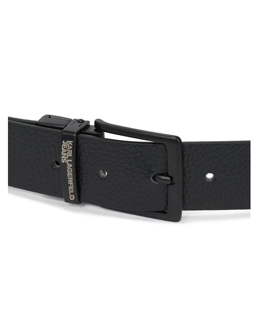 メンズ Karl Lagerfeld リバーシブル レザーベルト Black