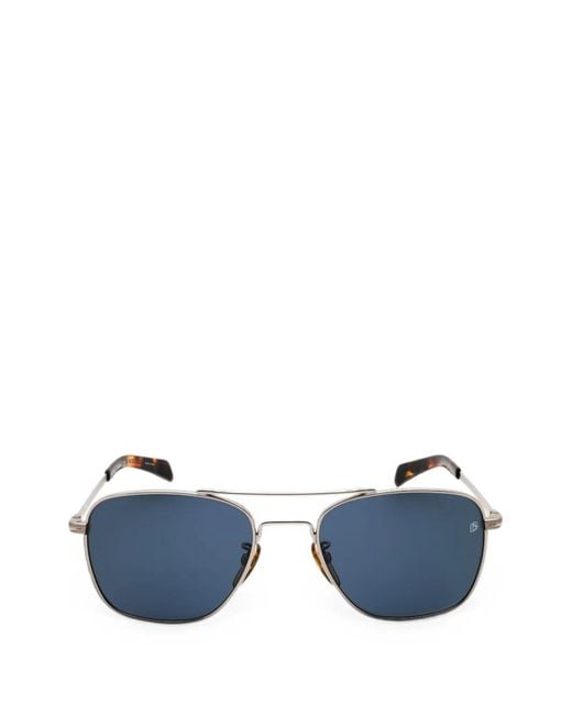David Beckham Blue Pilot-Frame Sunglasses for men