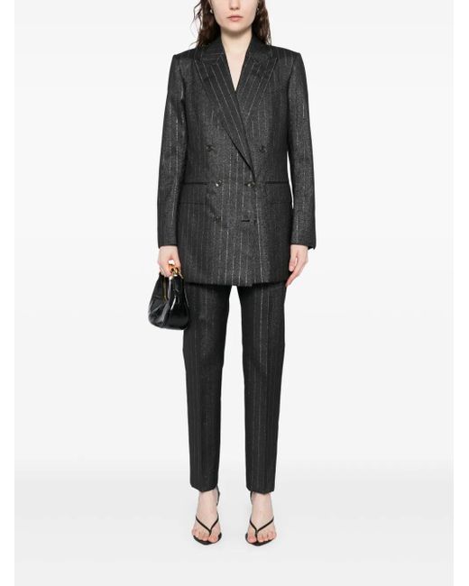 Tom Ford Black Peak-Lapels Double-Breasted Blazer