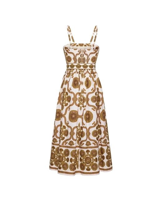 Cara Cara Metallic Robe Mi-Longue Lee Ceinturée À Fleurs
