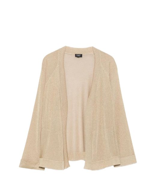 Snobby Sheep Natural Metallic-Effect Raglan-Sleeve Cardigan