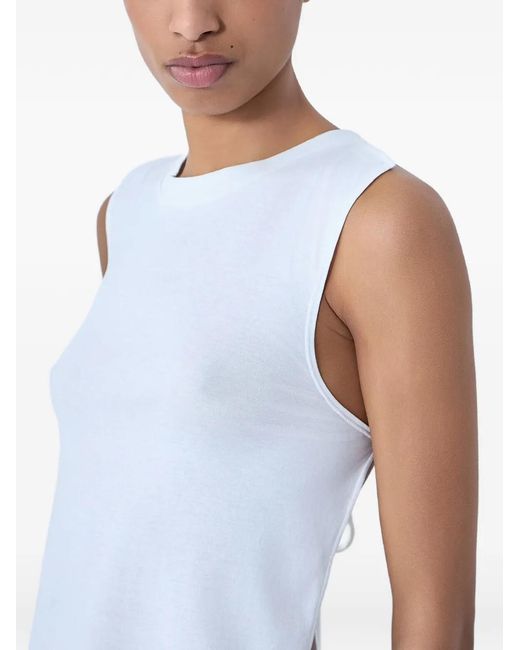 Rier White Sleeveless Round-Neck Tank Top