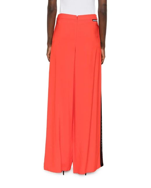 Just Cavalli Red Wide-Leg Trousers
