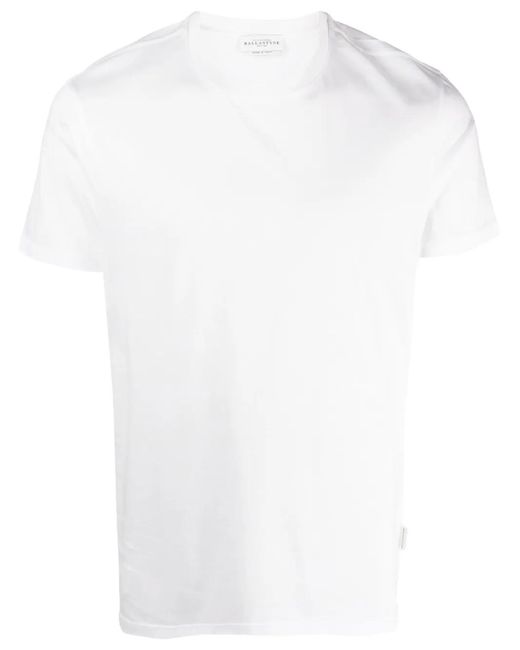 Ballantyne White Round Neck Cotton T-Shirt for men