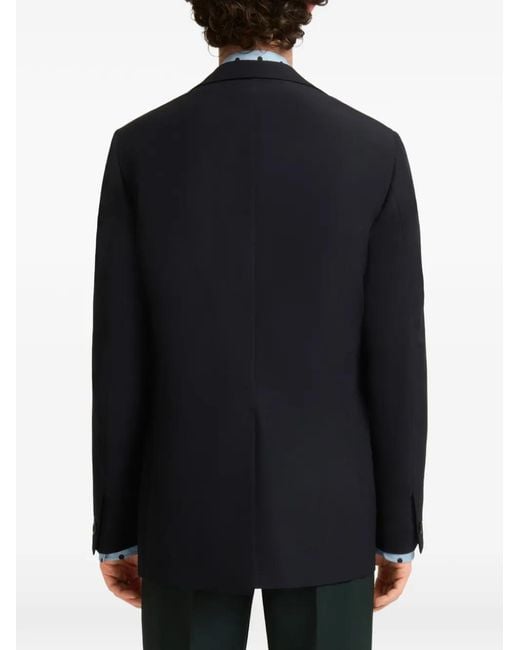 Marni Blue Single-Breasted Patch-Pocket Blazer for men