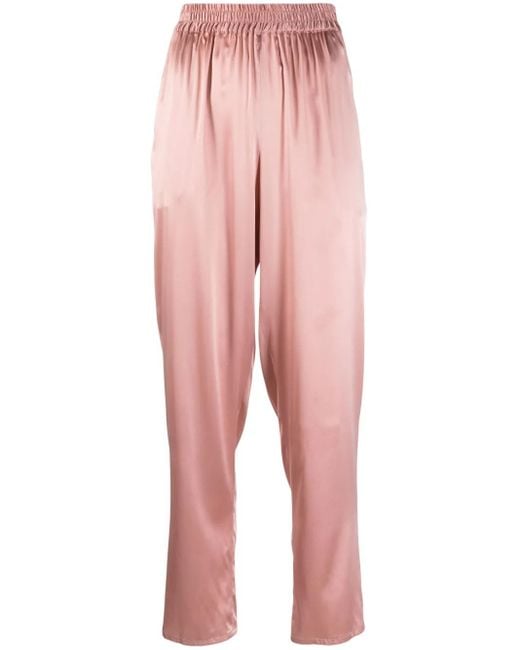 Gianluca Capannolo Pink Mila Cropped Satin Trousers