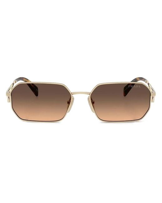 Prada Brown Gradient Rectangle-Shape Sunglasses