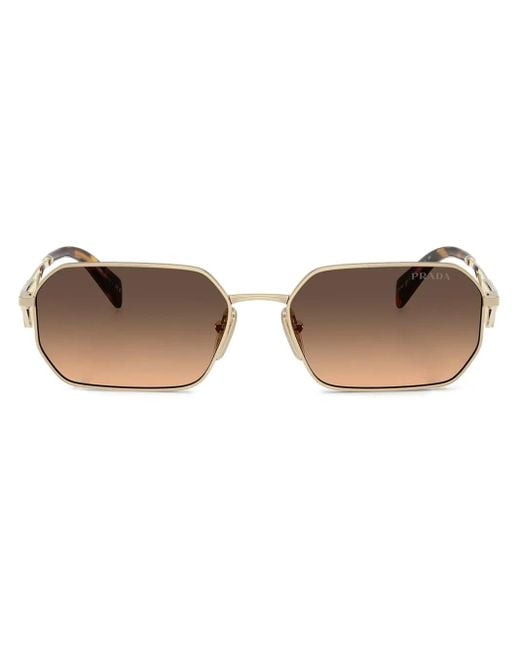 Prada Brown Gradient Rectangle-Shape Sunglasses