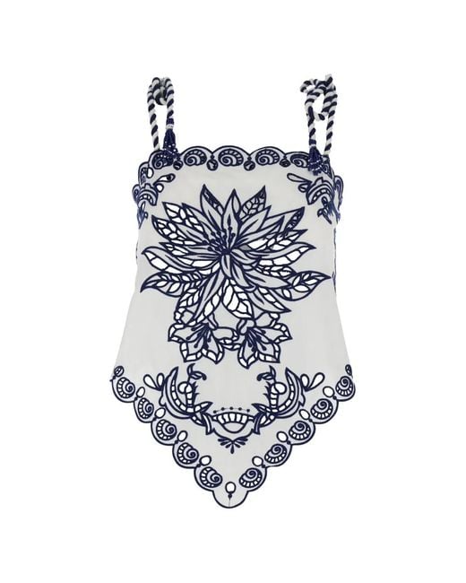 Farm Rio White Floral Top
