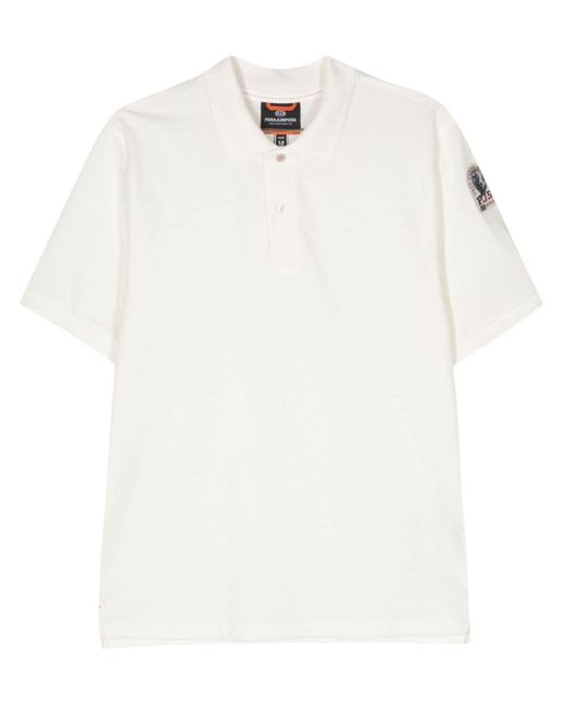 Parajumpers White Gangapuma Cotton Polo Shirt for men