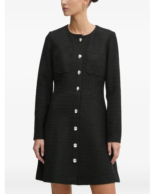 HUGO Black Geknöpftes Tweed-Kleid