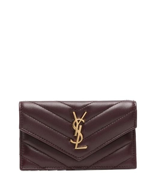 Saint Laurent Purple Cassandre Matelassé Wallet