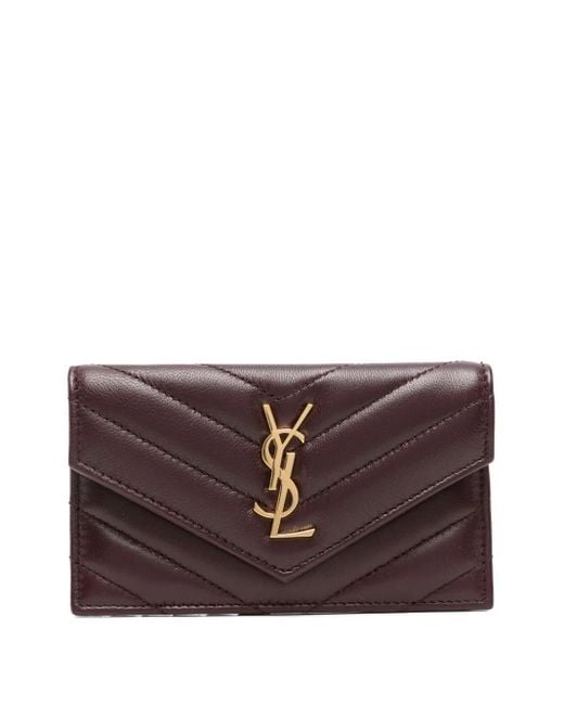 Saint Laurent Purple Cassandre Matelassé Wallet