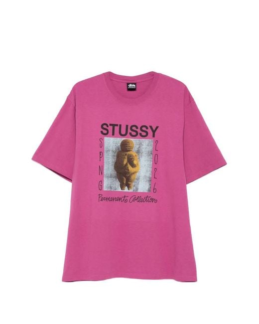 Stussy Pink T-Shirt À Imprimé Graphique for men