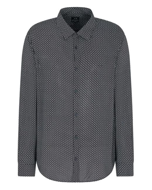 ARMANI EXCHANGE Geometrisch gemustertes Hemd in Gray für Herren