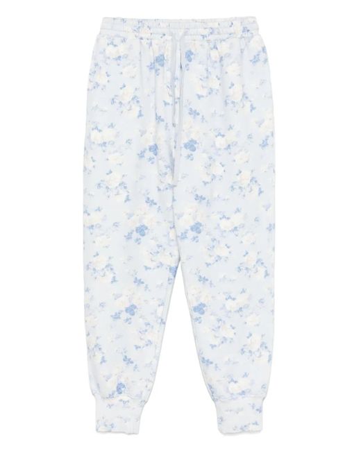 LoveShackFancy フローラル スウェットパンツ Blue