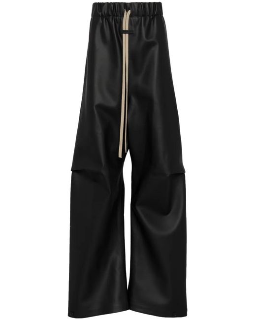 Fear Of God Black Pleated Wide-Leg Trousers for men