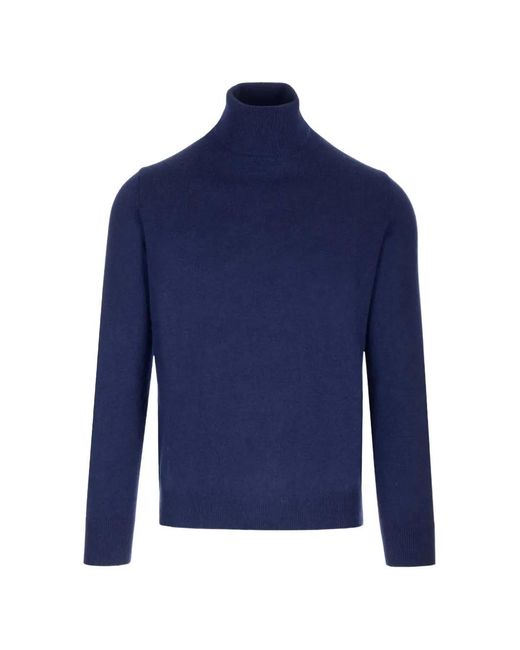 Al Duca D'aosta Blue Roll-Neck Cashmere Sweater for men