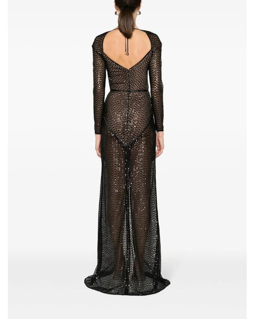 Elisabetta Franchi Black Red Carpet Dress