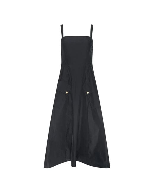 L'Agence White Ayela Pocket-Detail Midi Dress