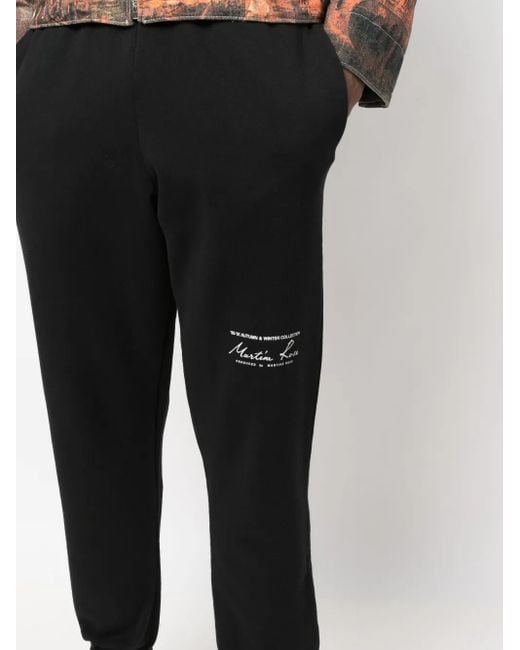 Martine Rose Black Logo-Print Slim-Fit Track Pants