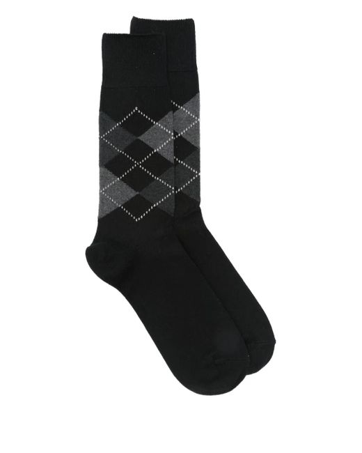メンズ Falke アーガイル靴下 Black