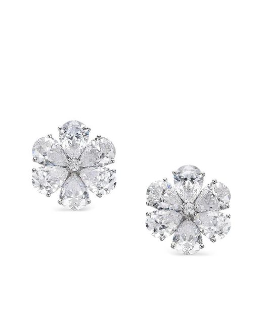 Anabela Chan Metallic Diamond Flower Earrings