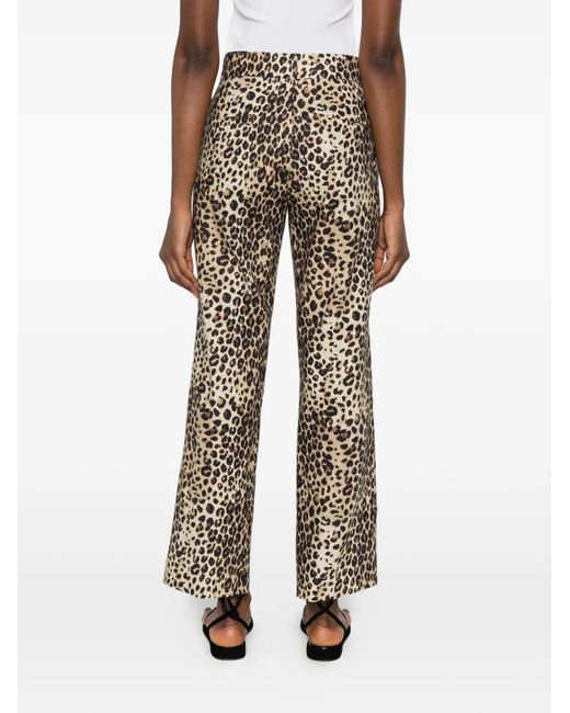 Marella Broek Met Luipaardprint in het White