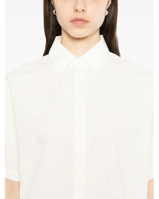 SPORT b. by agnès b. White Seersucker Striped Shirt