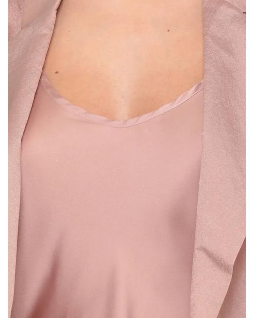 Emme Natural Sheer Notched-Lapel Mid-Length Blazer
