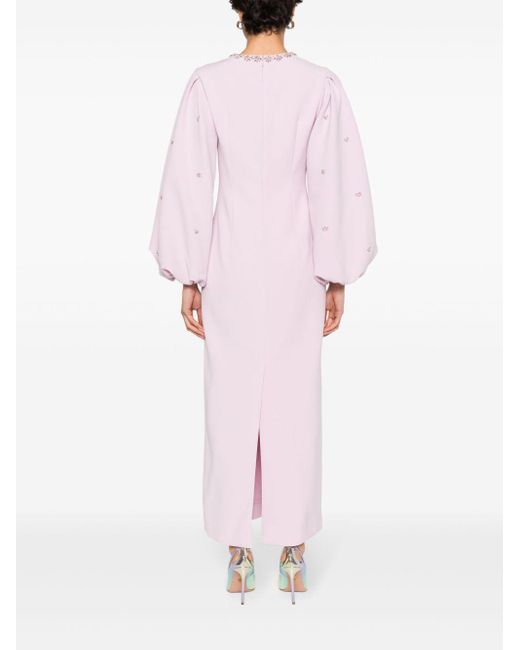 Huishan Zhang Joelle Midi-jurk Verfraaid Met Kristallen in het Pink