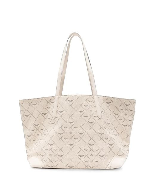 Zadig & Voltaire Natural Perforated Logo-Monogram Tote Bag