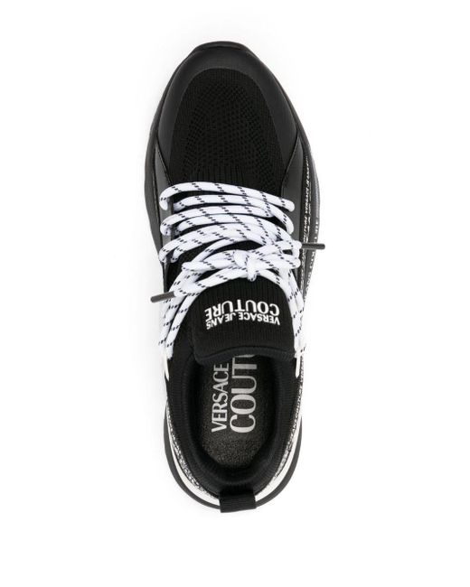 Versace Black Logo-print Low-top Sneakers for men