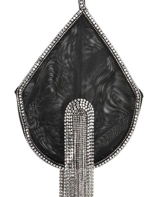 FROLOV Black Crystal-Embellished Teardrop Clutch