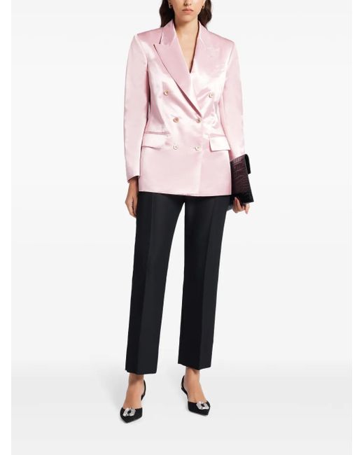 Tom Ford Pink Double-Breasted Satin Jacket