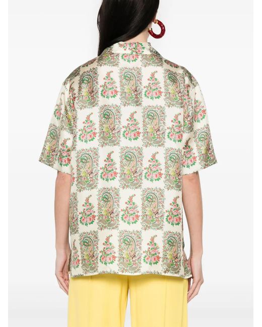 Etro White Floral-Print Shirt
