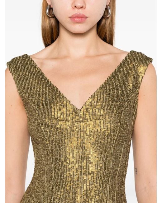 Norma Kamali Green Grace Sequined Stretch-Jersey Mini Dress