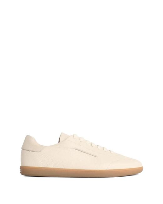 Zegna Natural Leather Lace-Up Sneakers for men
