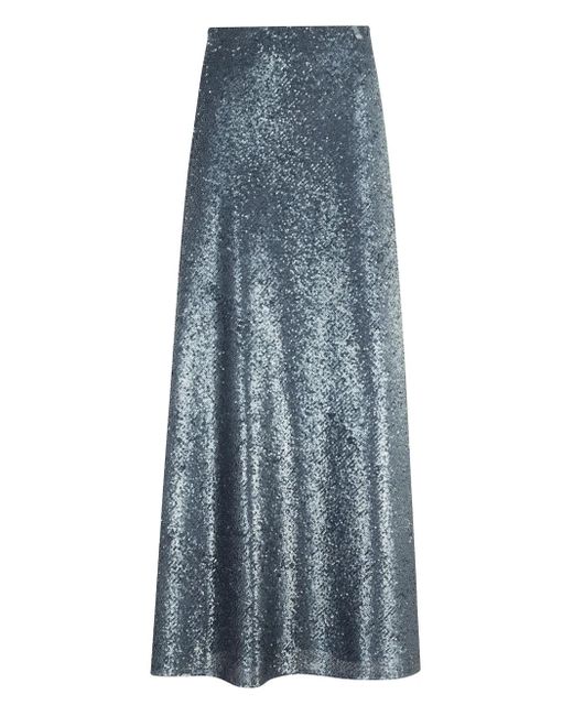 Gonna Midi Con Paillettes di Herno in Blue