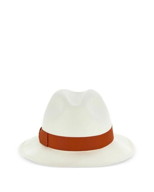 Borsalino White Monica Belted Hat
