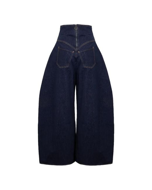 A.W.A.K.E. MODE Blue Rounded Jeans