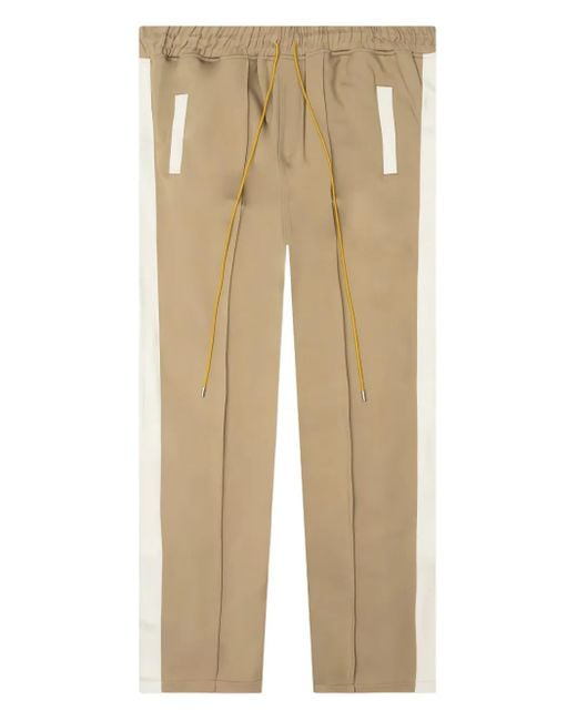 Rhude Natural Side-Stripe Elastic-Waist Track Pants for men
