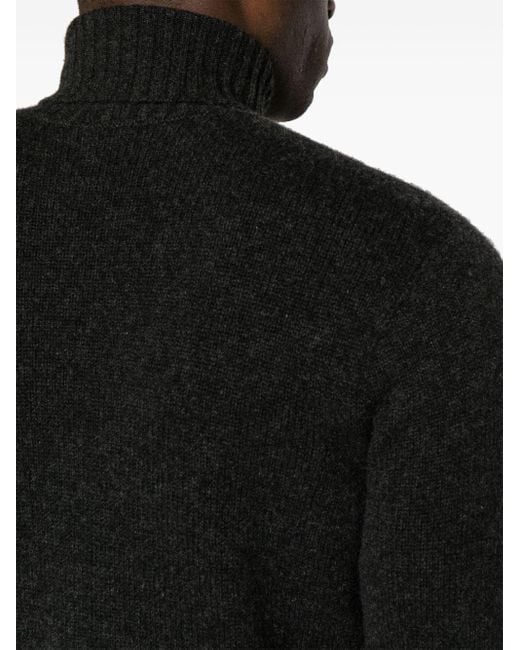 Drumohr Black Roll-neck Cashmere Jumper for men