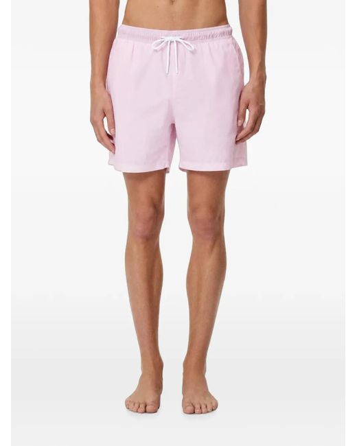 Dirty Laundry Pink Drawstring Swim Trunks for men