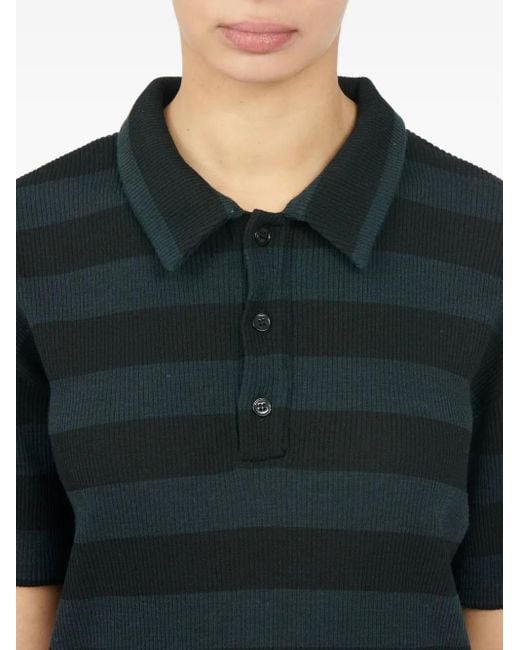 MM6 by Maison Margiela Black Striped Polo Top