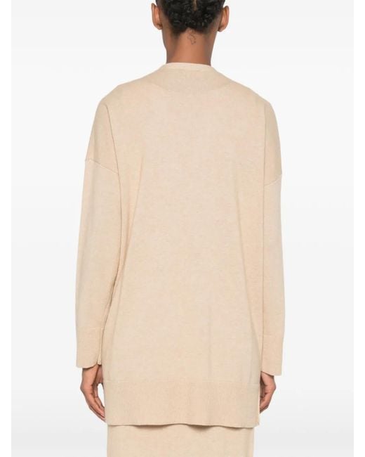 SERGIO MORETTI FIRENZE Natural Open-Front Patch-Pocket Cardigan