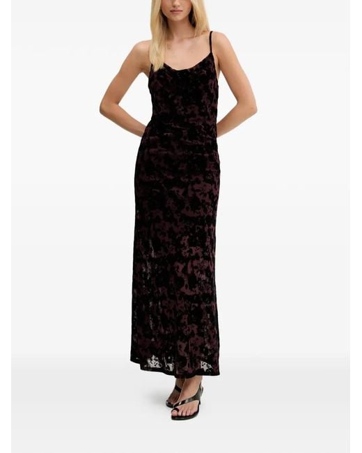Gestuz Black Floral-Pattern Maxi Dress