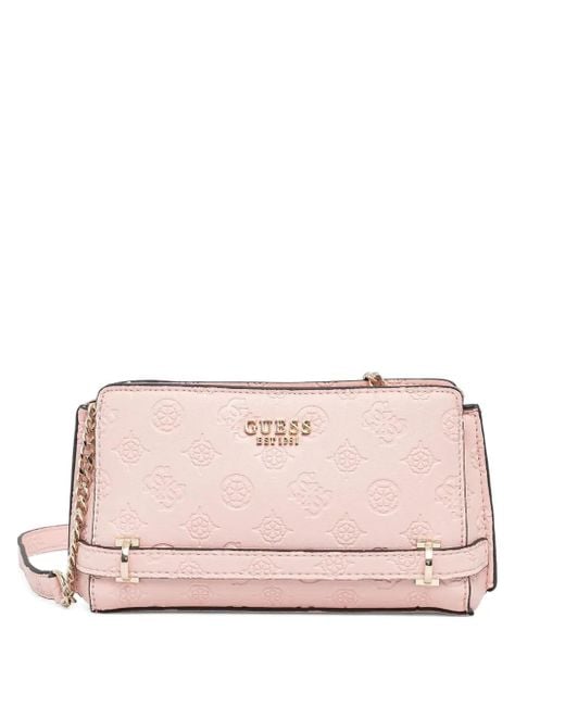 Guess Monogram Crossbody Bag Pink