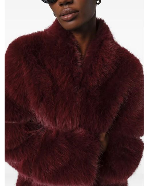 Apparis Red Sylke Single-Breasted Coat