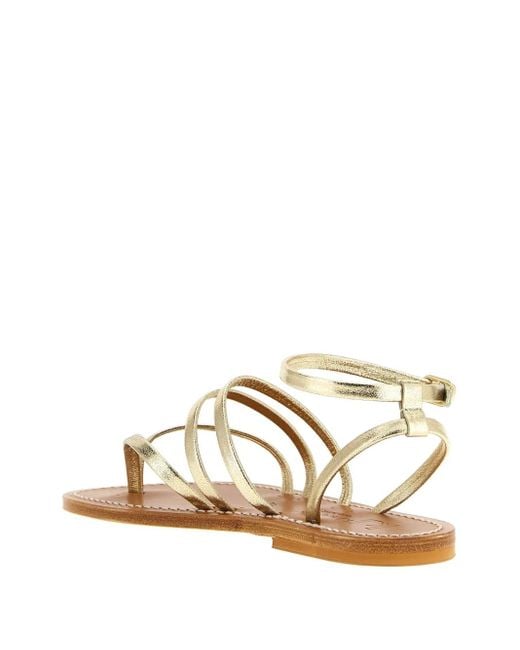 K. Jacques White Laminierte Hemeree Sandalen mit Zehensteg